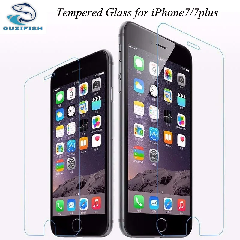 

(OUZIFISH)0.3mm High Transparent Screen Protector For iPhone 7 Plus Tempered Glass for iPhone7 7plus Protective Guard Film Cover