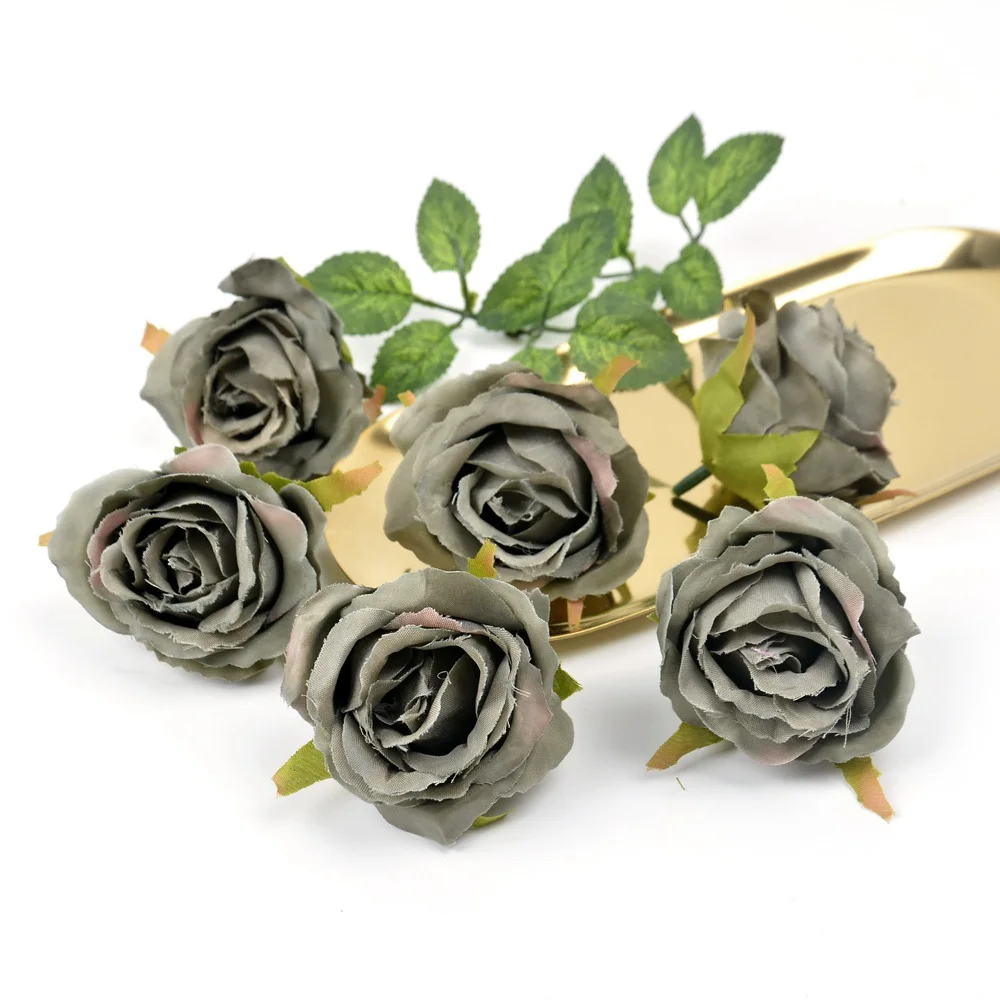 5 шт. искусственный цветок из шелка Роза голова для свадебной вечеринки украшения дома DIY ВЕНОК букет скрапбукинга Подарочная коробка ремесло поддельный цветок