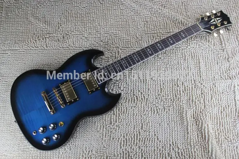 

Free shipping Wholesale - metallic custom guitar SG gold hardware 2 pickups Electric guitar