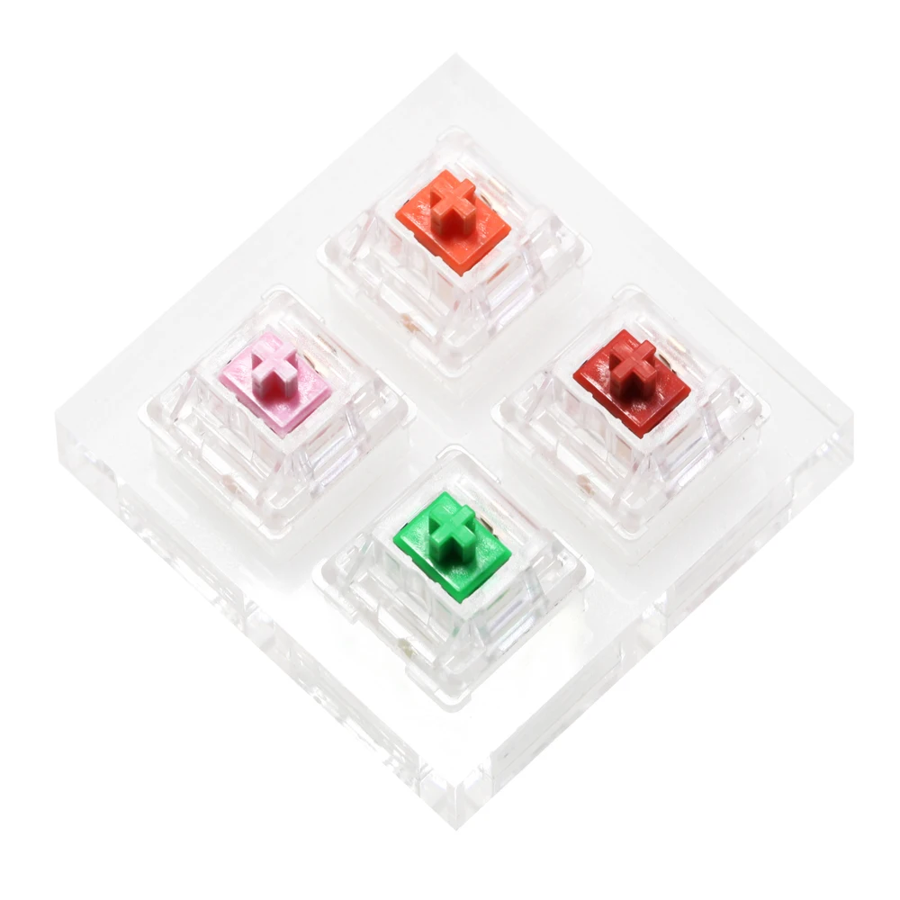 aluminum or Acrylic Switch Tester 2X2 EVERGLIDE SWITCH Sakura Pink Jade Green Coral Red Amber Orange RGB for Mechanical Keyboard