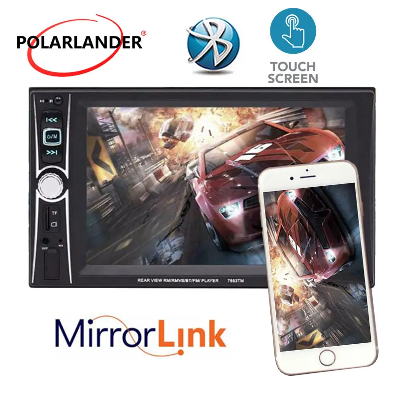 USB/AUX/SD 6 дюймов зарубежный склад Bluetooth 5 языков Зеркало Ссылка автомобильное радио