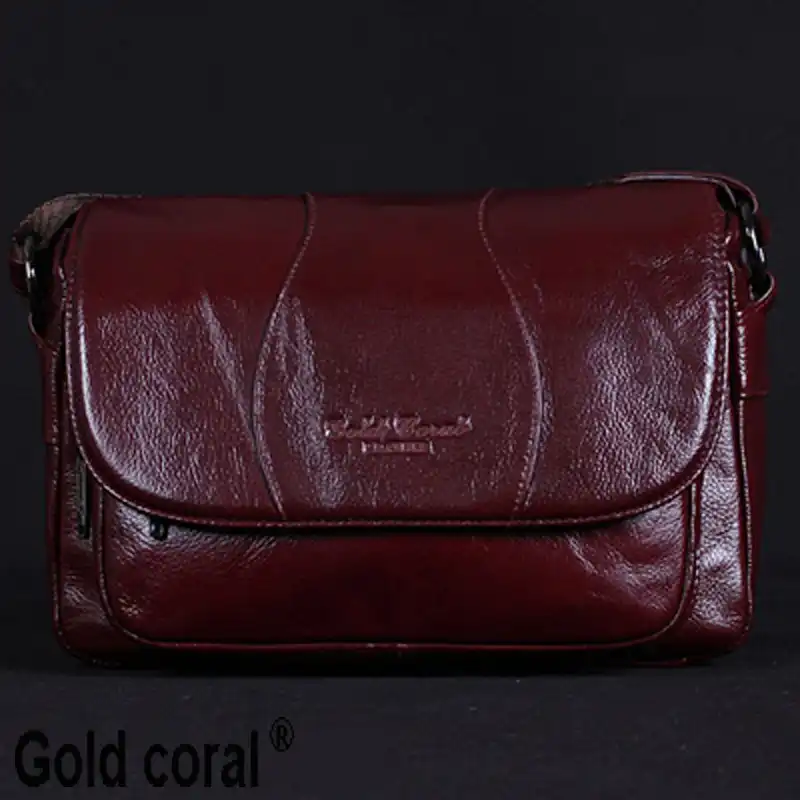 coral leather handbag