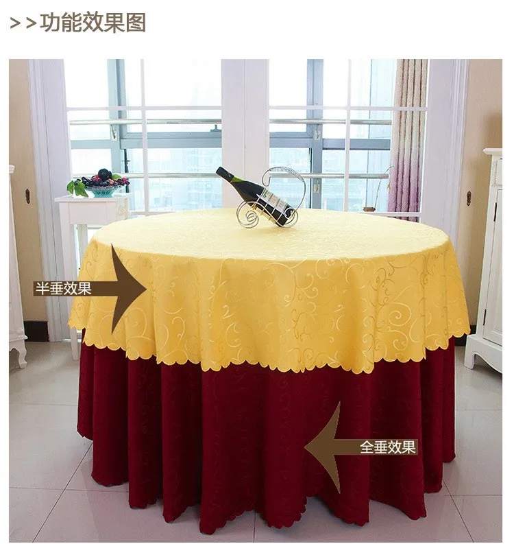 Solid Striped hHigh-end Polyester Round Table Cover Dining Table Cloth Tablecloth Conference Hook Flower Hotel Office Wedding