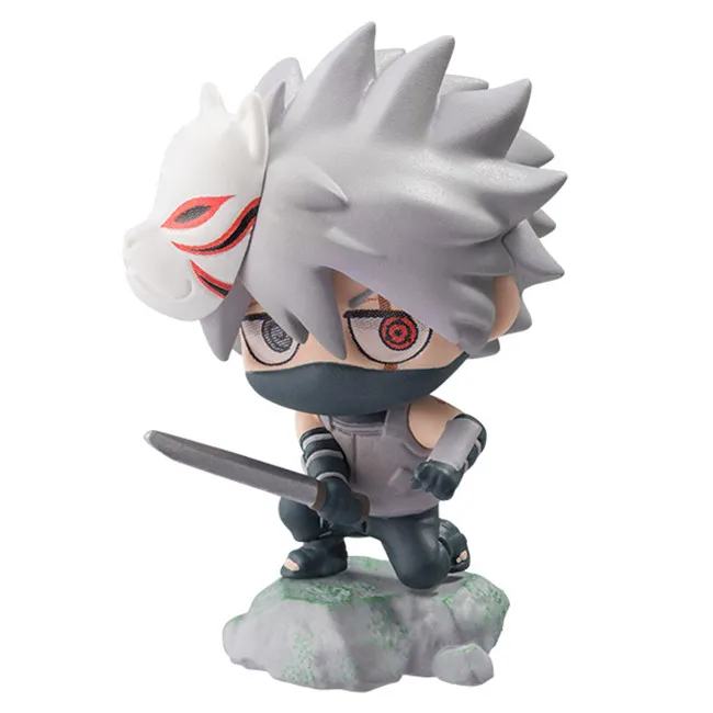 9pcs set Naruto Shippuden Petit Chara Land Hatake Kakashi Naruto Uzumaki PVC Action Figure Toys for Boys Gift (7)