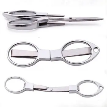 

Plated Stainless Steel Scissor Fishing Portable Household Folding Scissors Cutters Pliers Hook Standard Home Hand Tool Scissors