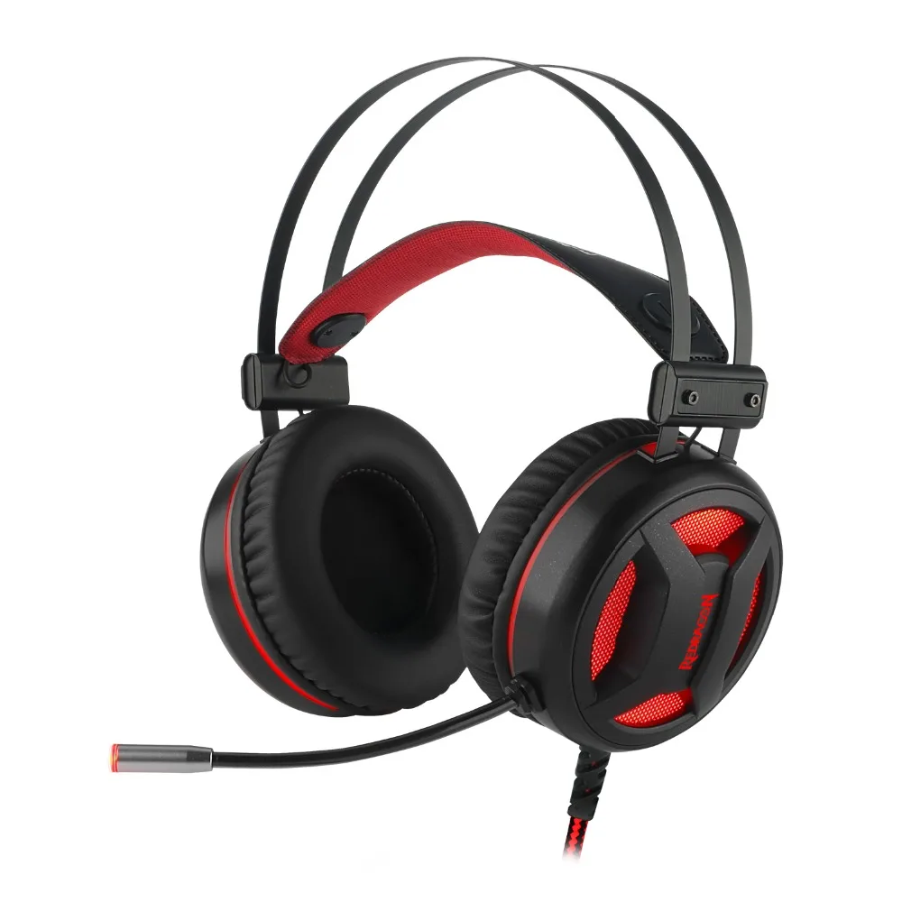 Redragon H210 Gaming Heaphone 7,1 Звуковая накладная гарнитура с регулятором громкости светодиодный светильник микрофонный переключатель для геймера