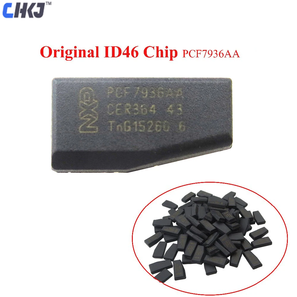 CHKJ 10 шт./партия, чипы для ключей автомобиля, пустые чипы ID46 транспондера, чип углерода PCF7936AA, автоматический чип, лучше, чем чип PCF7936AS