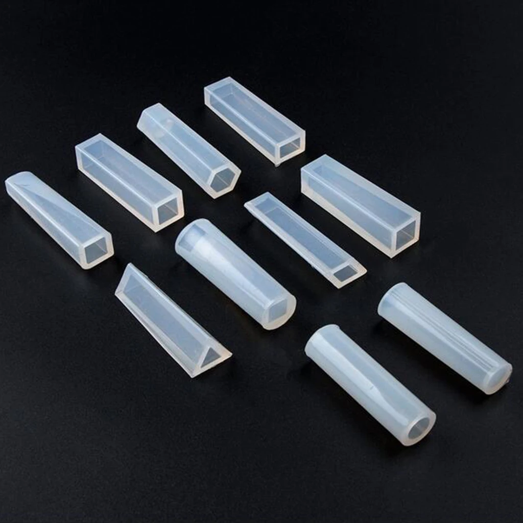 10pcs/Set Assorted Cylinder Cabochon Jewelry Silicone Mold Assorted Design Epoxy Resin Crafting Jewelry Tools For Resin Pendant 