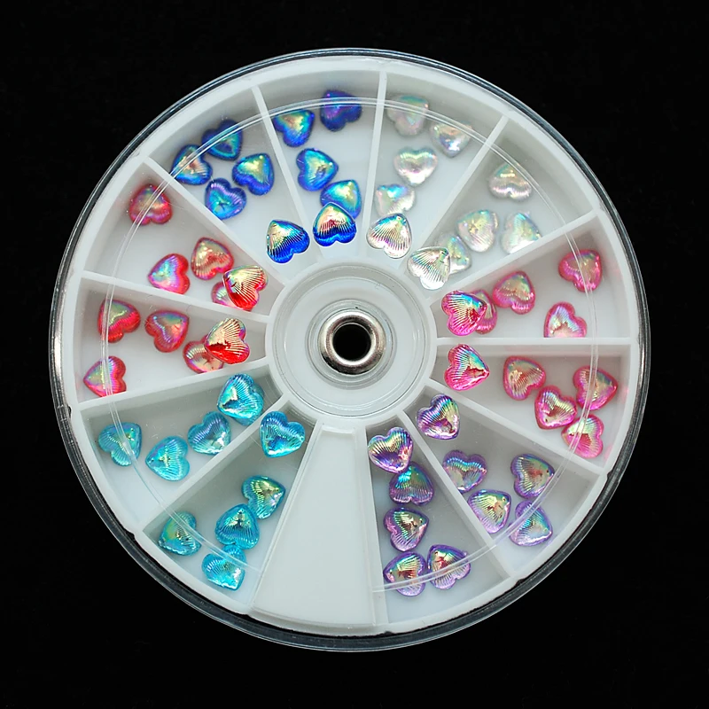 

60pcs/pack Beauty Heart Shape Nail Rhinestones Mix AB Color Nail Decoration