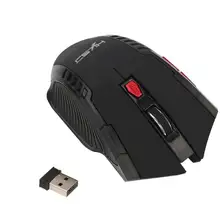 Новинка 2,4 ГГц Беспроводная оптическая игровая мышь 6 кнопок 800/1600/2400 dpi Регулируемая мышь для лэптопа черная