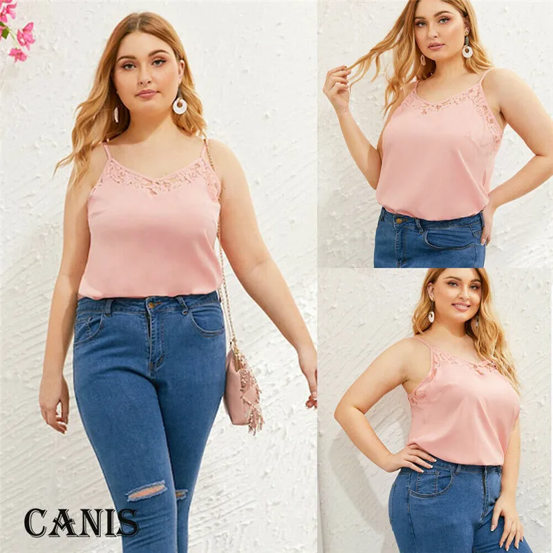 

Women V-Neck Sleeveless Casual and Loose Solid Ultrathin Shirt Ladies Summer Camisole Cami Short Halter Plain T-Shirts