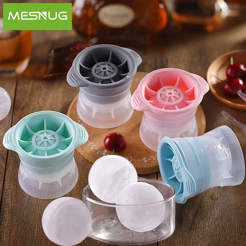 

MESNUG Leak Proof 6 cm Large Ice Ball Mold Maker Safe Flexible Slow Melt Sphere Form Ice Cube Tray Silicone Mould Easy Release