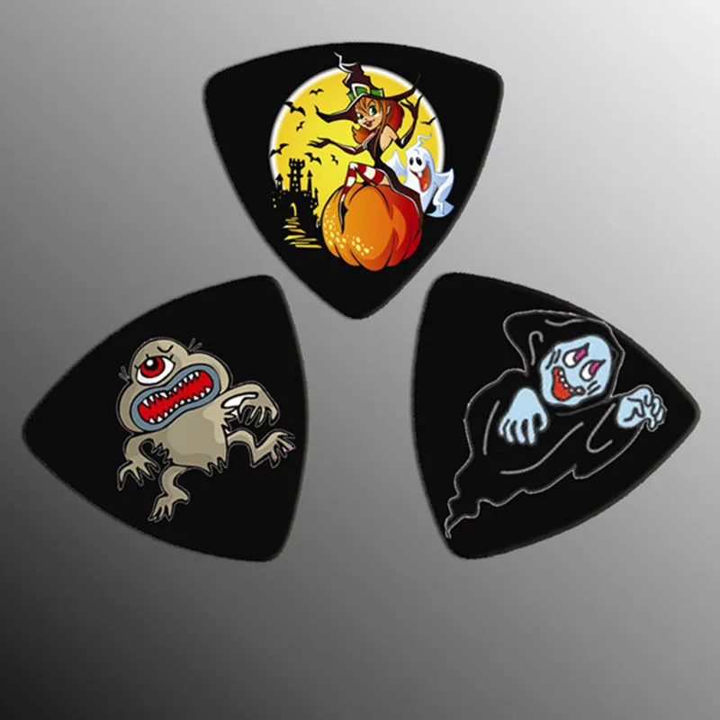 

OEM 0.46mm/0.71mm/0.96mm Thin/Medium/Heavy Gauge Celluloid Guitar Picks Triangle Size 33*33mm