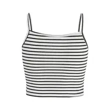 1 предмет пикантные женские спортивные сексуальное нижнее белье с глубоким v-образным вырезом укороченный топ Винтаж в горизонтальную полоску ребристая трикотажная кофточка на пуговицах тонкий жилет