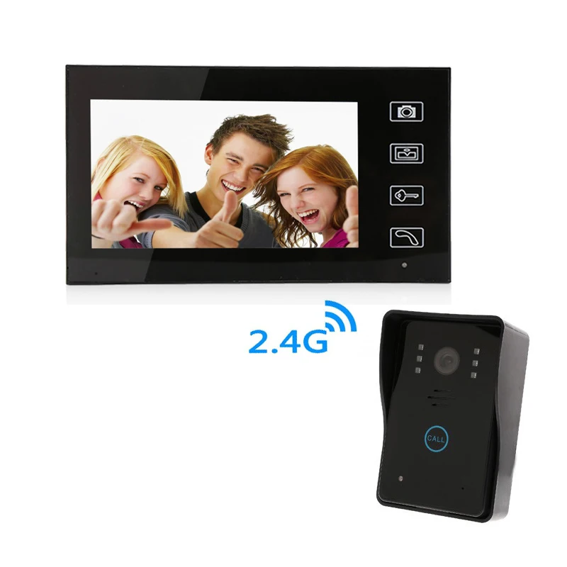 Видеодомофон с ЖК дисплеем 7 дюймов 2 4 ГГц|wireless video door phone|video phonewireless phone |