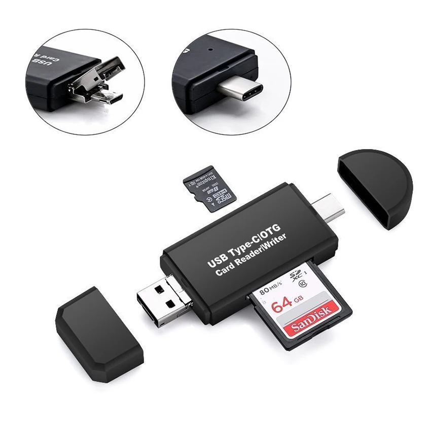 Type C и Micro USB и USB 3 в 1 OTG кард-ридер высокоскоростной USB2.0 USB3.0 OTG TF/SD для Android компьютера удлинители