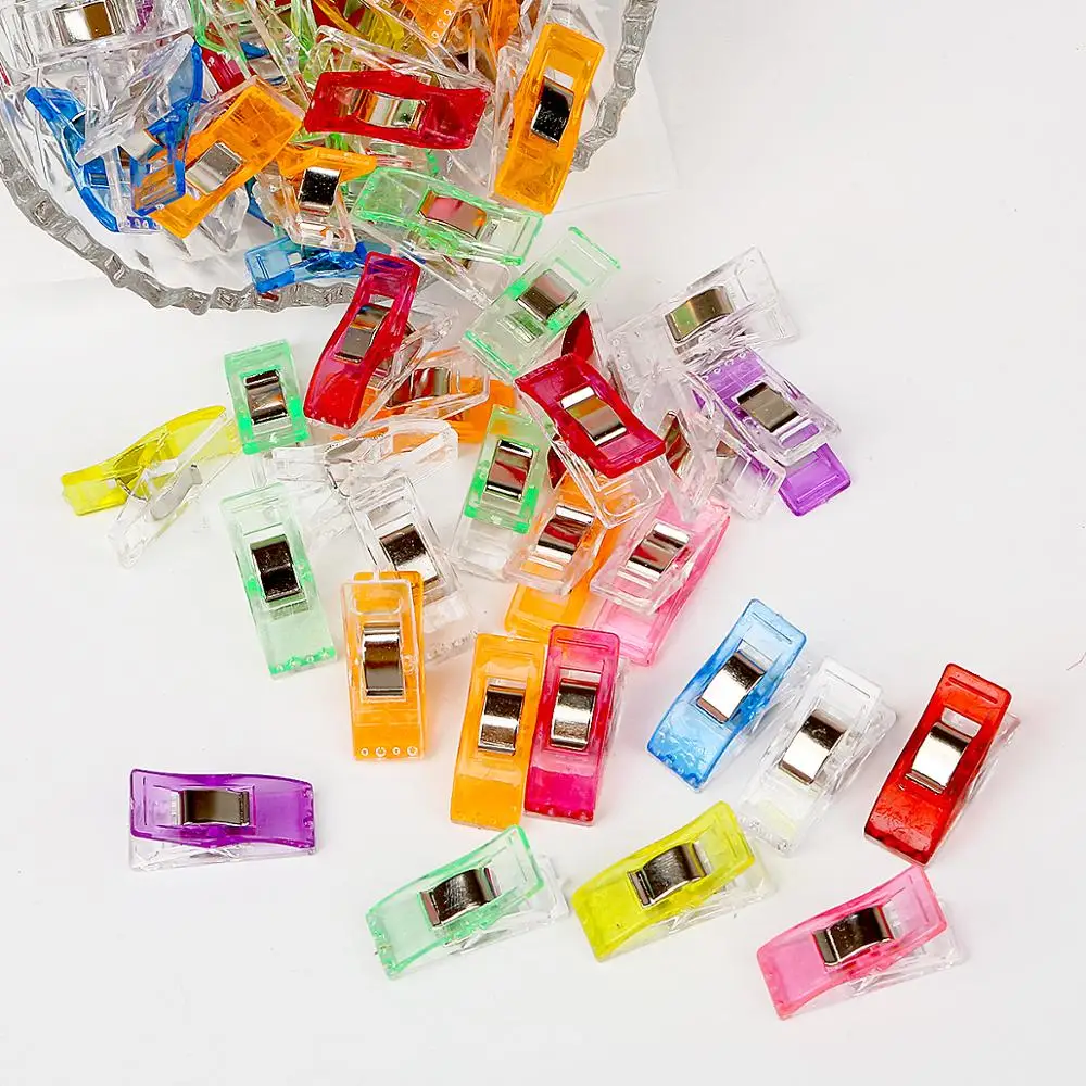 

High Quality Patchwork Sewing Plastic Clip Quilting DIY Craft Knitting Clip Home Tape Bias Maker Color Clothes Clips Sewing Tool
