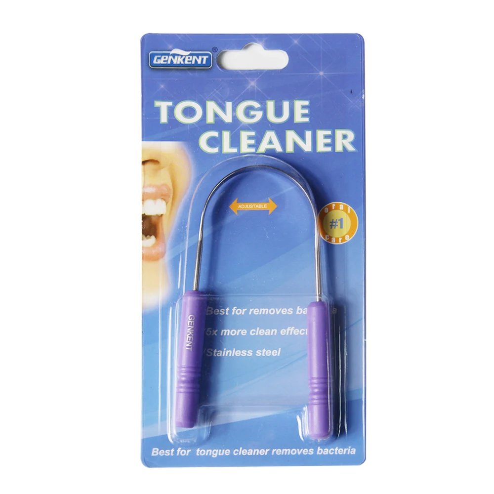 GENKENT Tongue Cleaner Stainless Steel Silica Handle Tongue Scraper