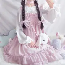 Модная сумка для девочек в Корейском стиле с милым Кроликом, сумка в стиле Лолиты Kawayi, мини-сумка для покупок, сумка в стиле принцессы с кроликом, сумка в стиле Лолиты TM1026