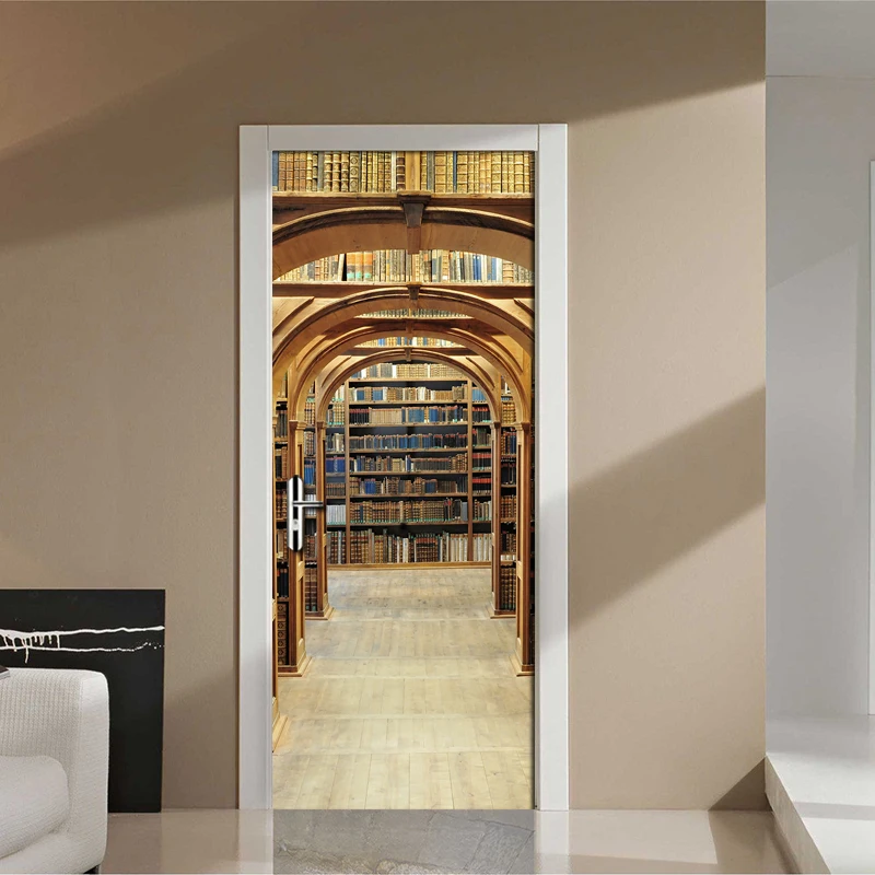 الرجعية خزانة جدارية خلفيات PVC للماء الباب ملصقات غرفة نوم غرفة المعيشة باب المشارك صورة ورق حائط Papel دي Parede 3D