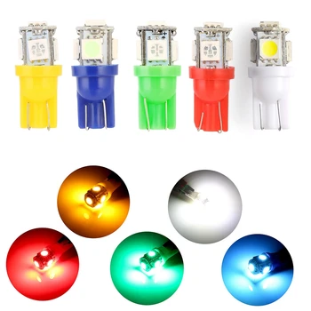 

10PCS T10 W5W LED Car Interior Light Marker Lamp SMD LED Auto Wedge Bulbs White 12V Car LED Signal Light Bulbs T10 194 W5W Lamps
