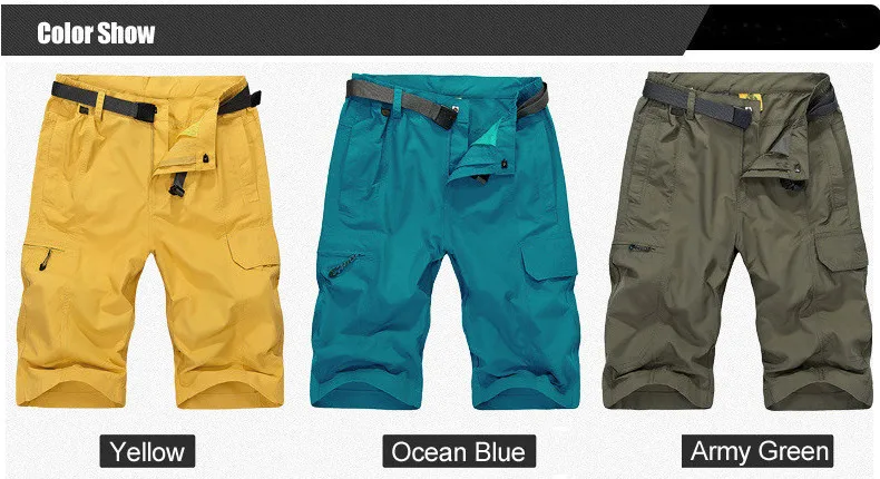 Summer Mens Cargo Shorts Water Repellent Breathable Quick Drying Casual Shorts