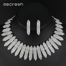 Mecresh Кристалл Африканский Свадебный Ювелирный Набор для невесты прозрачное геометрическое ожерелье со стразами в комплекте обручальное ювелирное изделие MTL477