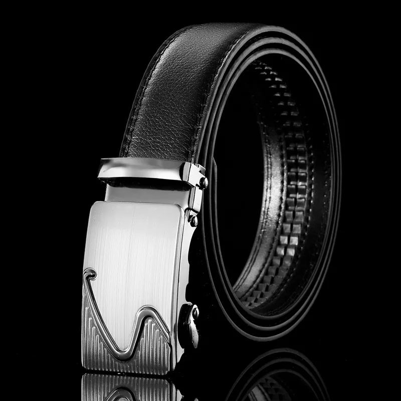 Mens Business Style Belt Black Pu Leather Strap Male Waistband Automatic Buckle Belts For Men Top Quality Girdle Belts For Jeans