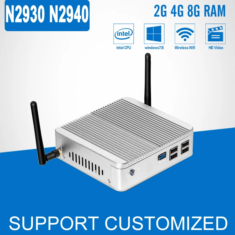 

Mini PC Celeron N2930 N2940 Quad Core Fanless Windows 10 Linux Mini Computer DDR3 RAM HTPC HDMI Household Desktop PC