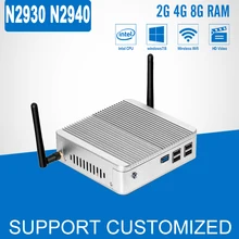 Мини-ПК Celeron N2930 N2940 Quad core Безвентиляторный Windows 10 компьютер Linux мини DDR3 ОЗУ HTPC HDMI Бытовая настольных ПК