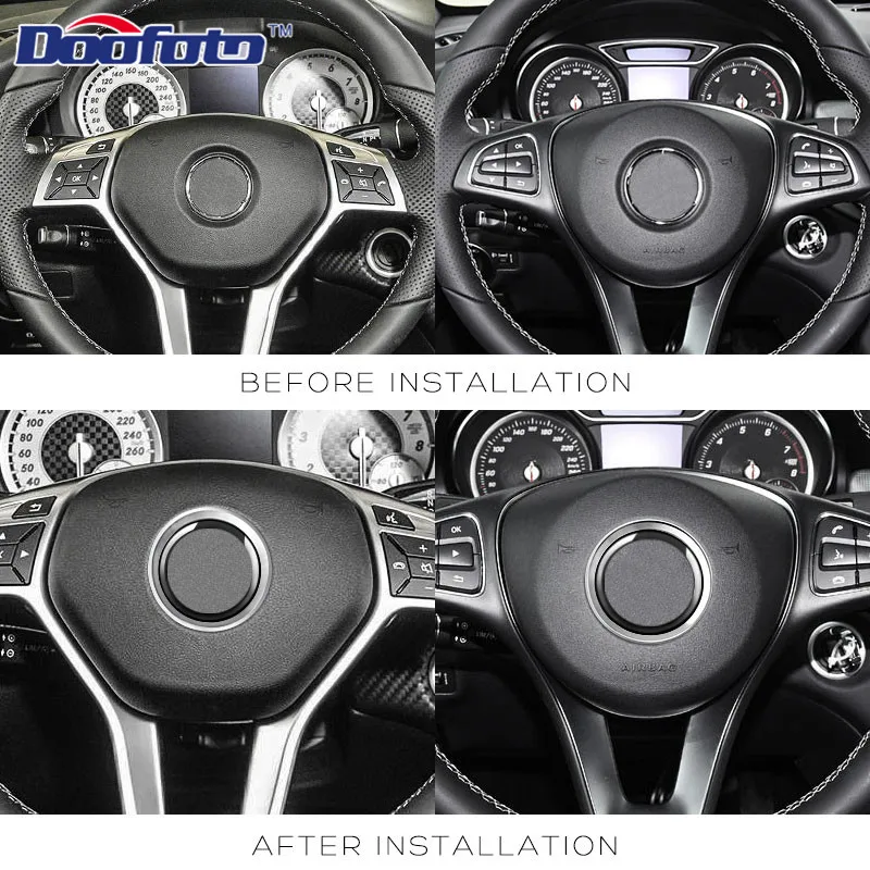 Car Steering Wheel Trim Ring Center Decoration Accessories Cover Styling For Mercedes Benz GLE CLA W203 W204 W205 Circle car interior accessories