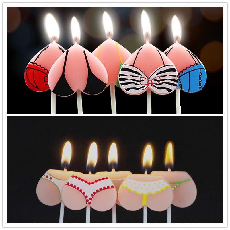ornerx Funny Bikini Themed Birthday Cake Candles
