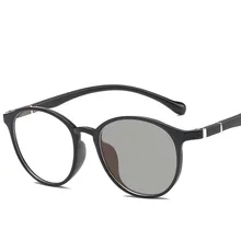 Круглые фотохромные готовые очки для близорукости светочувствительные хамелеоны антибликовые меняющие цвет линзы очки по рецепту FML