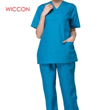 Медицинская униформа для женщин короткий рукав хирургический костюм больничной медсестры скрабы Мужская медицинская одежда салон красоты Спецодежда