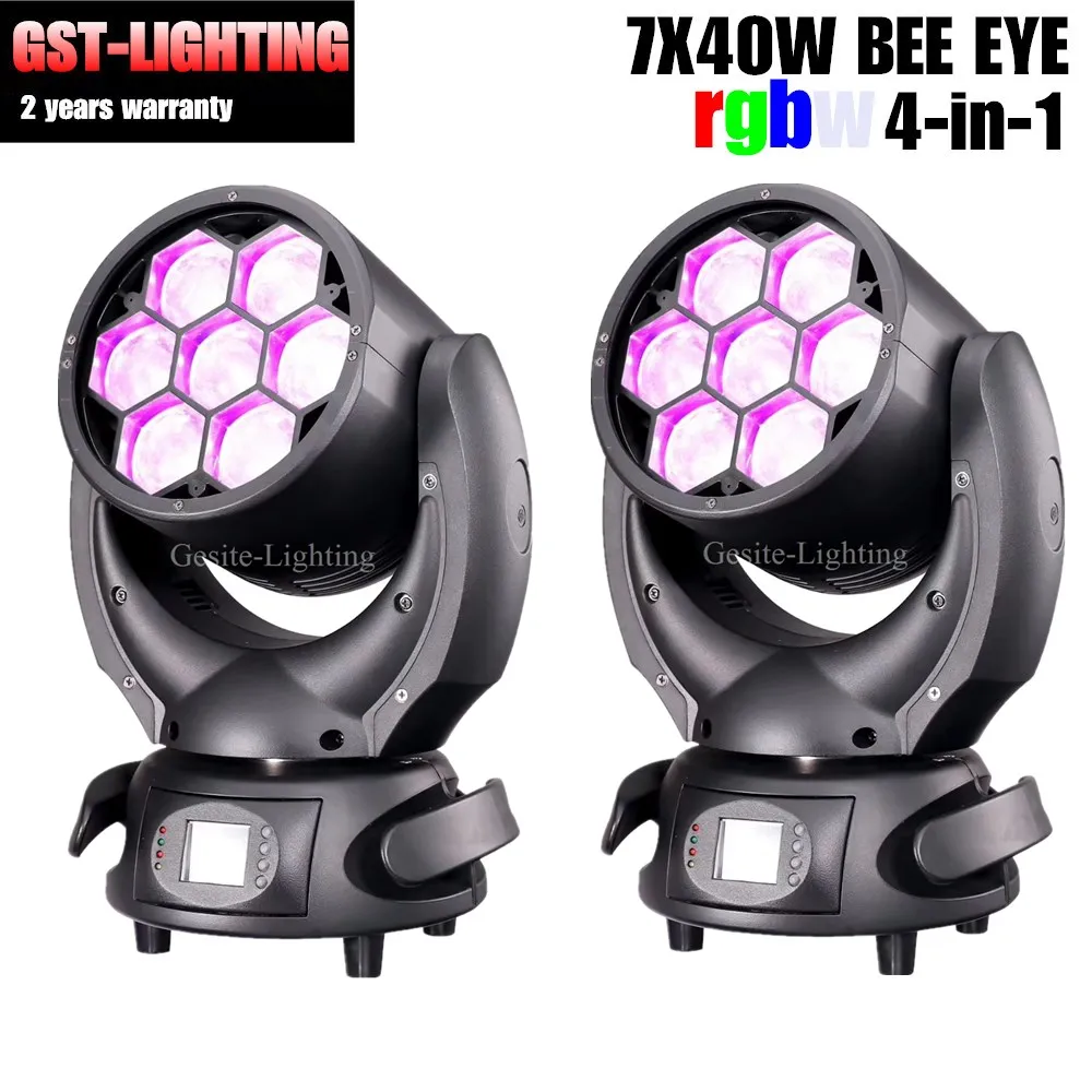 2 шт./лот Powercon Lyre Zoom 7x40 Вт Светодиодный луч с подвижной головкой|Эффект освещения