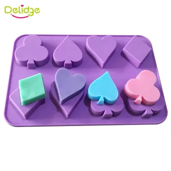 

Delidge 1pc Poker Silicone Cake Mold 3D Fondant Chocolate Pudding Cookie Baking Mold DIY Fondant Cake Decorating Tools