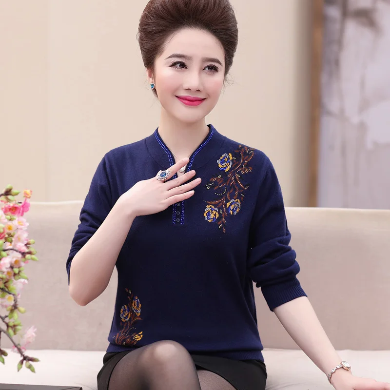 

Women Sweaters And Pullovers Elegant Long Sleeve Sweater Female Jumper Spring Autumn Printed Knitted Pullover Pull Femme