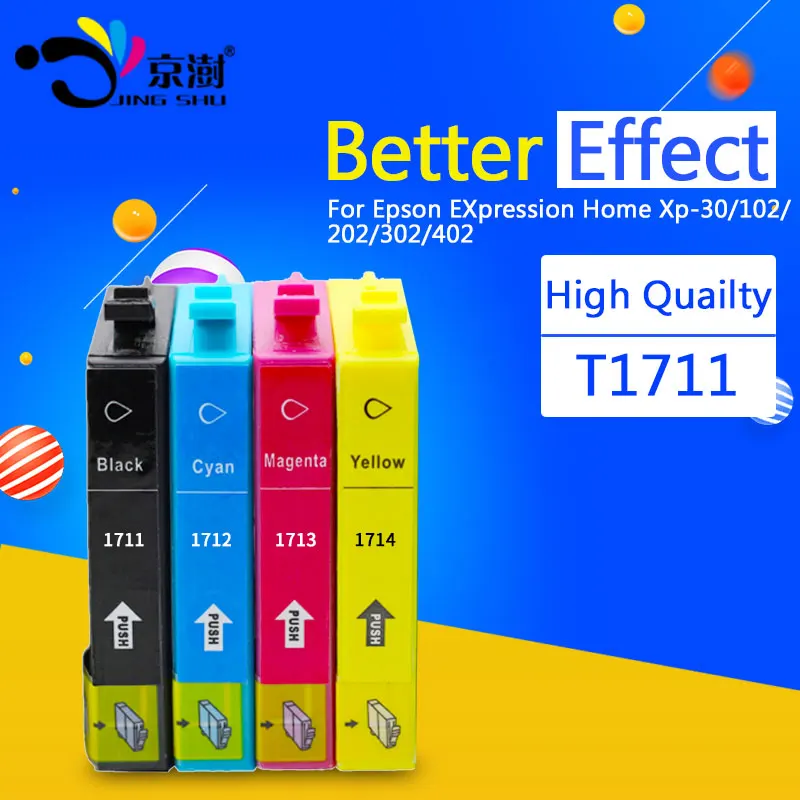 4 шт. T1711 T1712 T1713 T1714 совместимый картридж с чернилами для Epson XP 33 xp 103 203 207 303 306 403 406 313