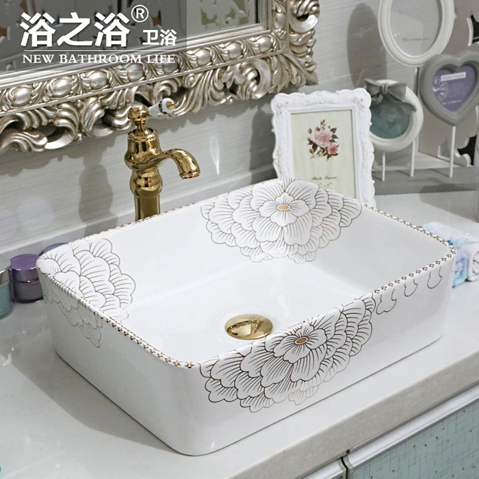 Цзиндэчжэнь керамическая Столешница умывальник для ванной комнаты