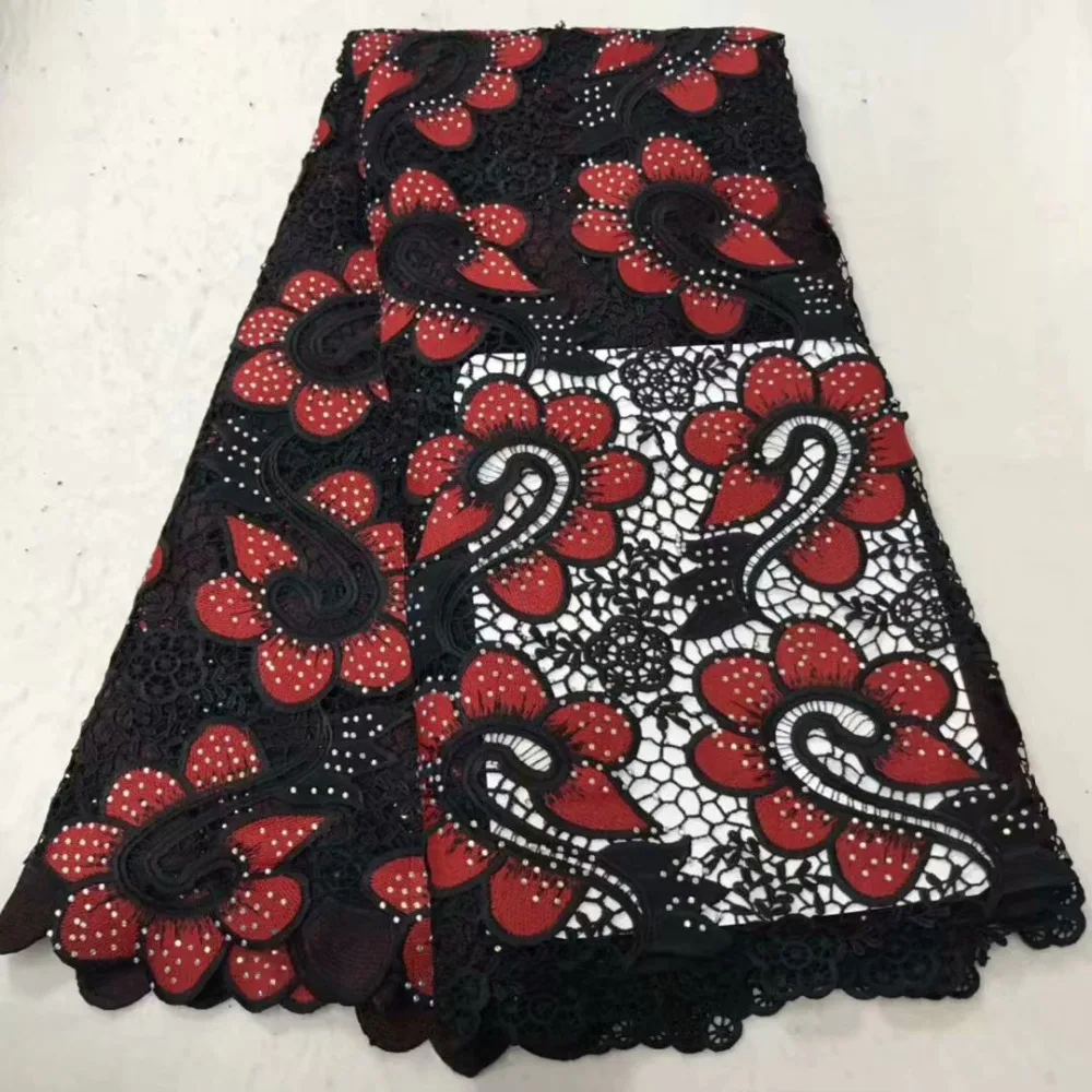 

new African lace thread embroidered net French lace fabric Ladie Nigeria Embroidery transparent mesh guipure lace fabric