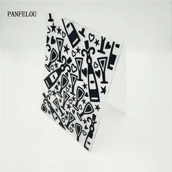 

PANFELOU Glass bottle puzzle card Embossing folders Plastic For Scrapbooking DIY Template Fondant Cake Photo Album Card Making