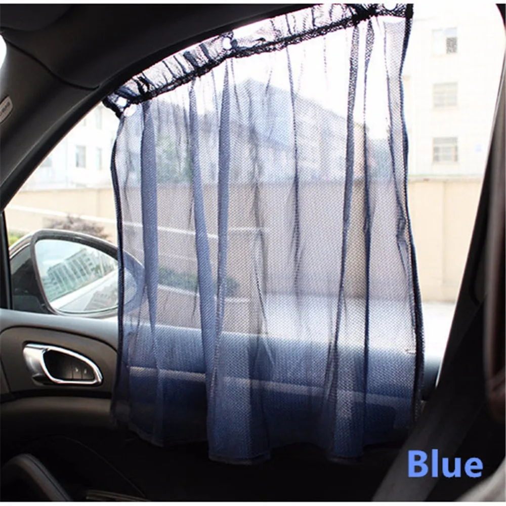 2x Car Sun Shade Side Mesh Window Curtain w// Suction Cups Sunshade UV Protection