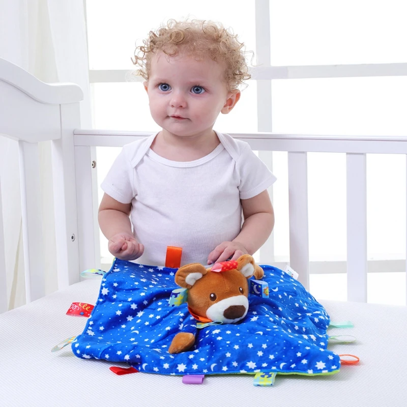 Комфортная игрушка для сна для новорожденных, успокаивающее полотенце для малышей, мягкое защитное покрывало для детей с рисунком животных