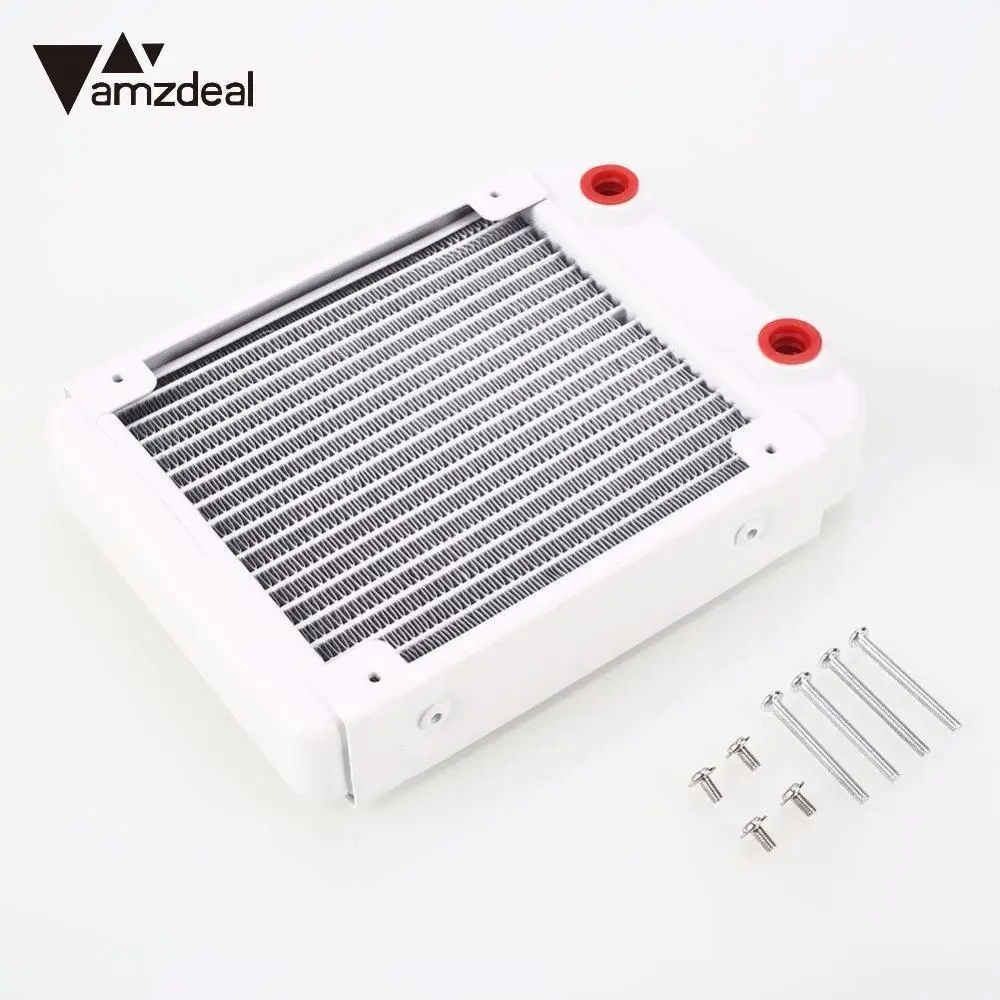 AMZDEAL New White Full Aluminum 120/240/360mm Water Cooling Radiator Heat Sink Practical