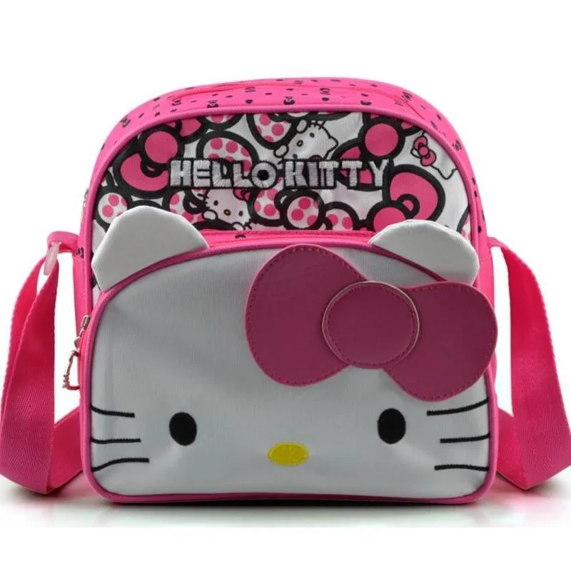 

Hello Kitty Face Pink Bow Handbag Purse Messenger Bag Girls Teens School PINK
