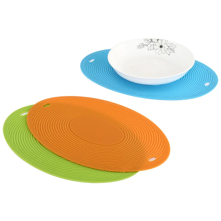 

1PCS Non-slip Round Silicone Table Mats Heat Resistant Drink Coasters Placemat for Dining Table Pots Pan Holder Kitchen Tools
