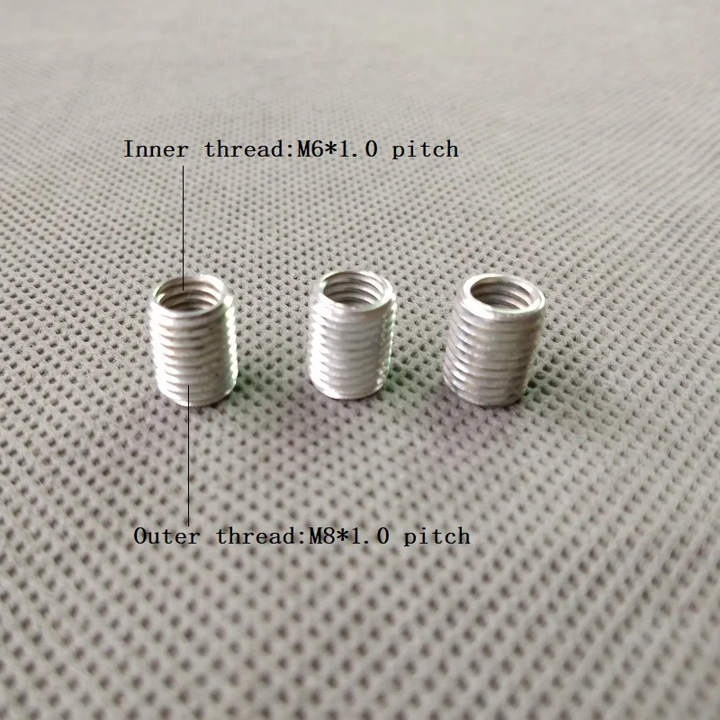 

M6 to M8 inner and outer threaded hollow tube adapter inner outer threaded coupler conveyer adapter