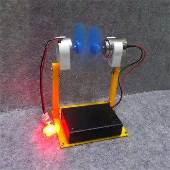 

Mini DIY Wind Turbines Generator Model Science Education Experiment Physical Teaching Tool Creative Toy