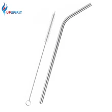 Upspirit 2 шт 304 изогнутая соломинка из нержавеющей стали с чистящими щетками многоразовые 20 унций чашка Питьевая соломенная чистящая щетка наборы посуды для напитков