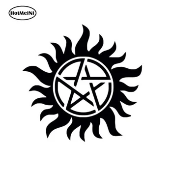 

HotMeiNi 15*15cm Supernatural Anti Posession Sticker Bumper Decal Car Truck SUV Window White Cool Car Sticker Black/Sliver